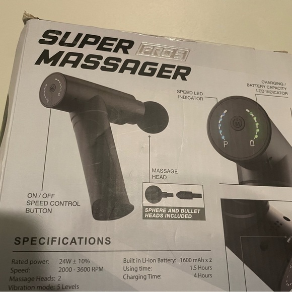Titan Deep Tiasue Massage Gun with Multiple Settings! Still in the box, unused. - Picture 3 of 5